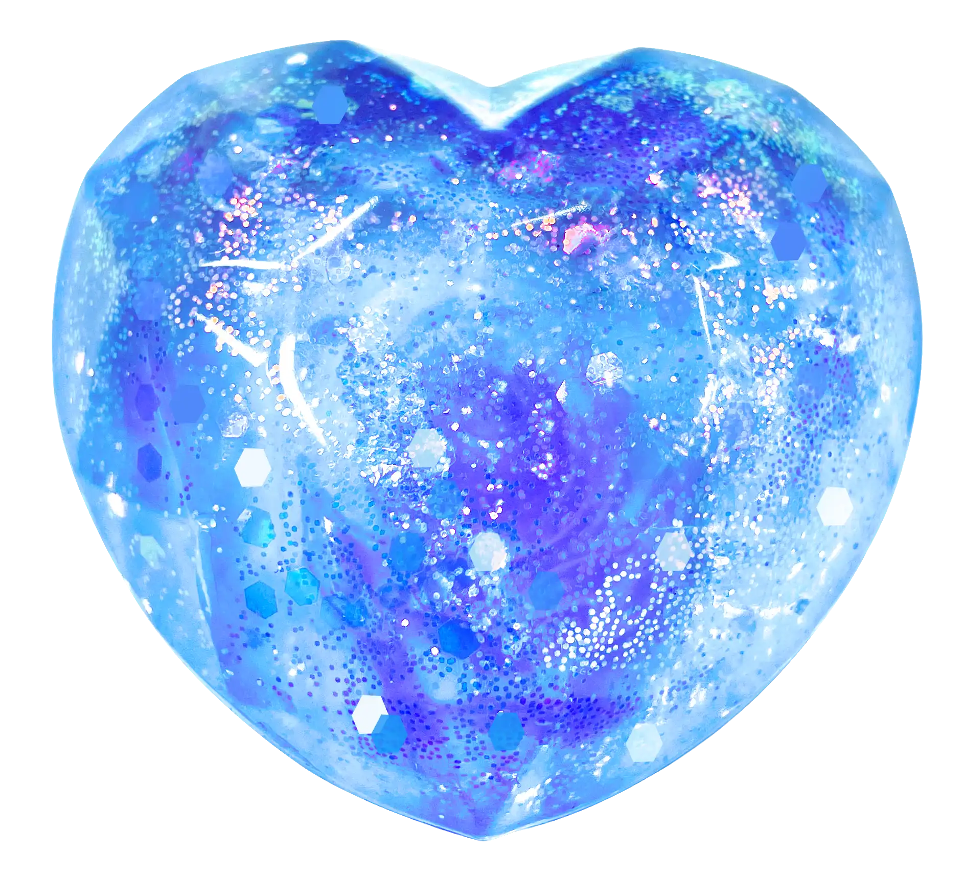 Glitter Heart Squish-Blue