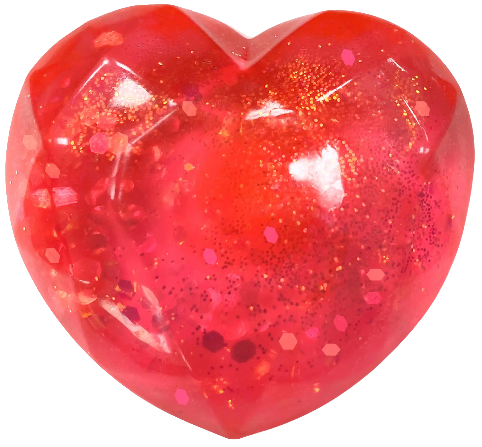 Glitter Heart Squish-Red