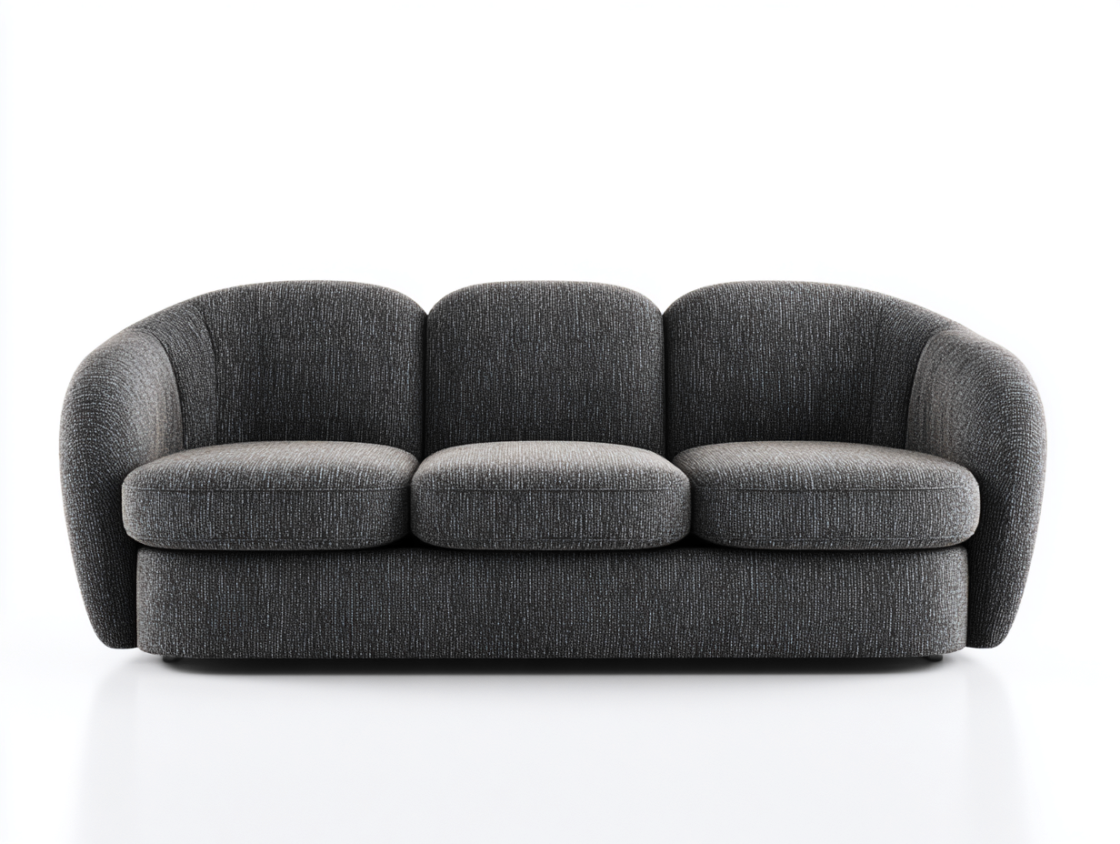 Canapé 3 places tissu rembourré 230x100x75 cm - gris foncé - design contemporain-Homimyhome