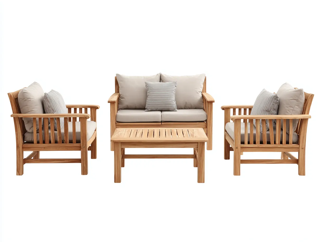 Canapé de jardin ensemble bois massif 2 places 160x75x78 cm - beige - naturel - extérieur design contemporain-Homimyhome