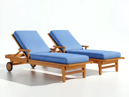 Bain de soleil en bois 200x75x78 cm - bleu - détente extérieure pour extérieur en lot de 2-Homimyhome
