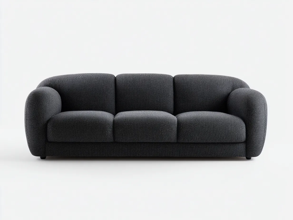 Canapé 3 places tissu rembourré 225x100x75 cm - gris foncé - design contemporain-Homimyhome