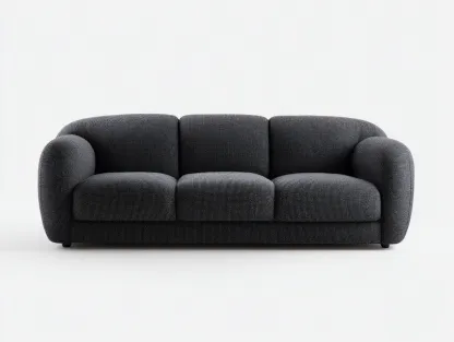 Canapé 3 places tissu rembourré 225x100x75 cm - gris foncé - design contemporain-Homimyhome