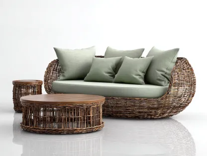 Canapé de jardin rotin naturel 210x90x75 cm - brun - extérieur design contemporain-Homimyhome