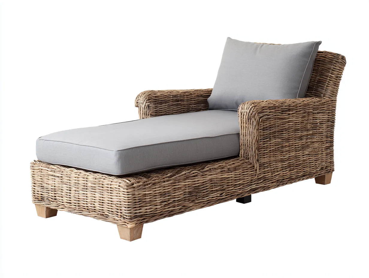 Bain de soleil en rotin synthétique 195x75x70 cm - brun clair - détente extérieure moderne pour extérieur-Homimyhome