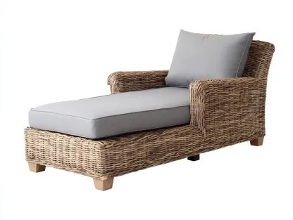 Bain de soleil en rotin synthétique 195x75x70 cm - brun clair - détente extérieure moderne pour extérieur-Homimyhome