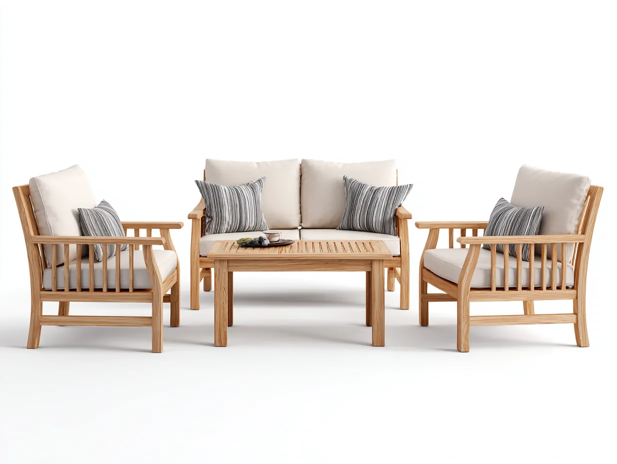 Canapé de jardin ensemble bois massif 2 places 160x75x78 cm - beige - naturel - extérieur design contemporain-Homimyhome