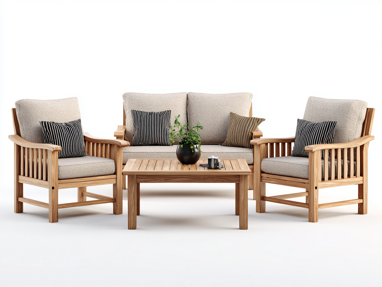 Canapé de jardin ensemble bois massif 2 places 160x75x78 cm - beige - naturel - extérieur design contemporain-Homimyhome