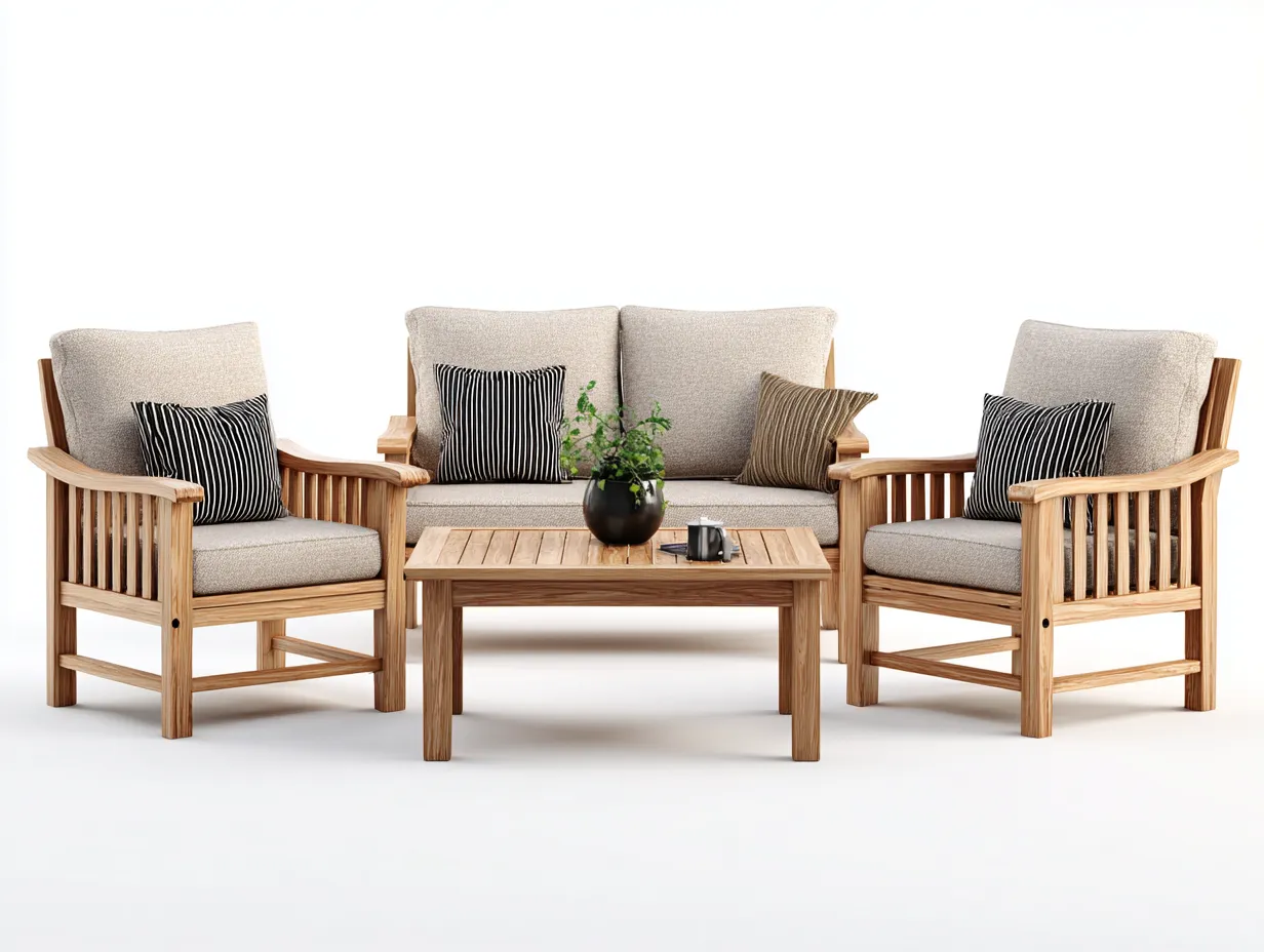 Canapé de jardin ensemble bois massif 2 places 160x75x78 cm - beige - naturel - extérieur design contemporain-Homimyhome