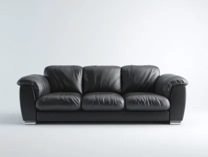 Canapé 3 places cuir 215x95x85 cm - noir - design contemporain-Homimyhome