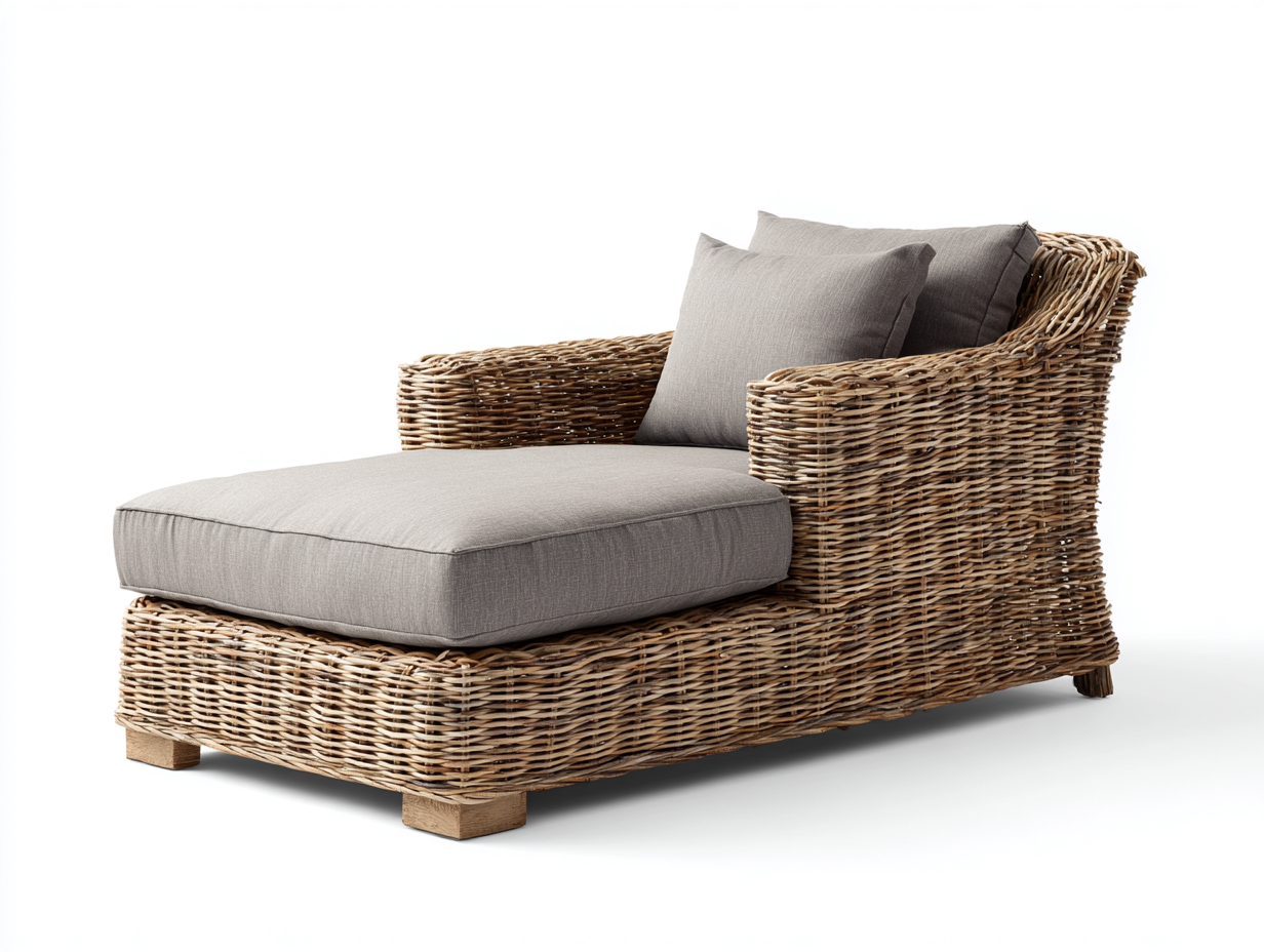 Bain de soleil en rotin synthétique 195x75x70 cm - brun clair - détente extérieure moderne pour extérieur-Homimyhome