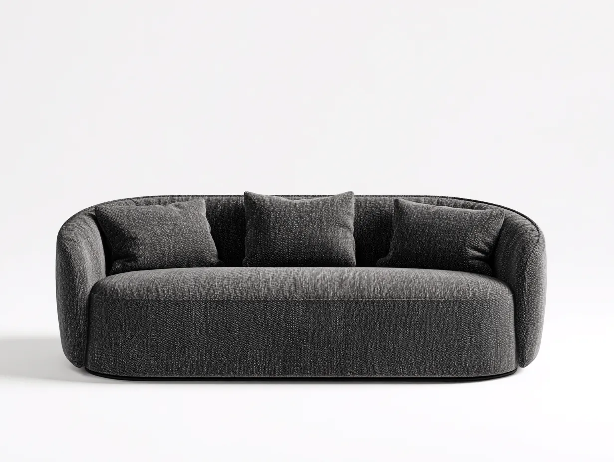 Canapé 3 places tissu rembourré 220x95x75 cm - gris foncé - design contemporain-Homimyhome