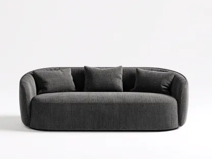 Canapé 3 places tissu rembourré 220x95x75 cm - gris foncé - design contemporain-Homimyhome