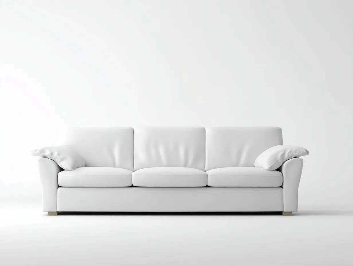 3 Sitzer Sofas - Echtleder - 214x96x79 cm - Weiß - Moderner Stil-Loftupbase