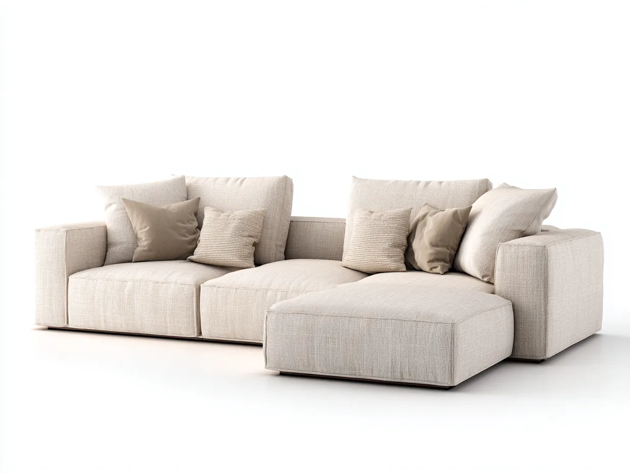 Ecksofa - Stoff - 292x176x82 cm - Beige - Moderner Wohnstil-Loftupbase