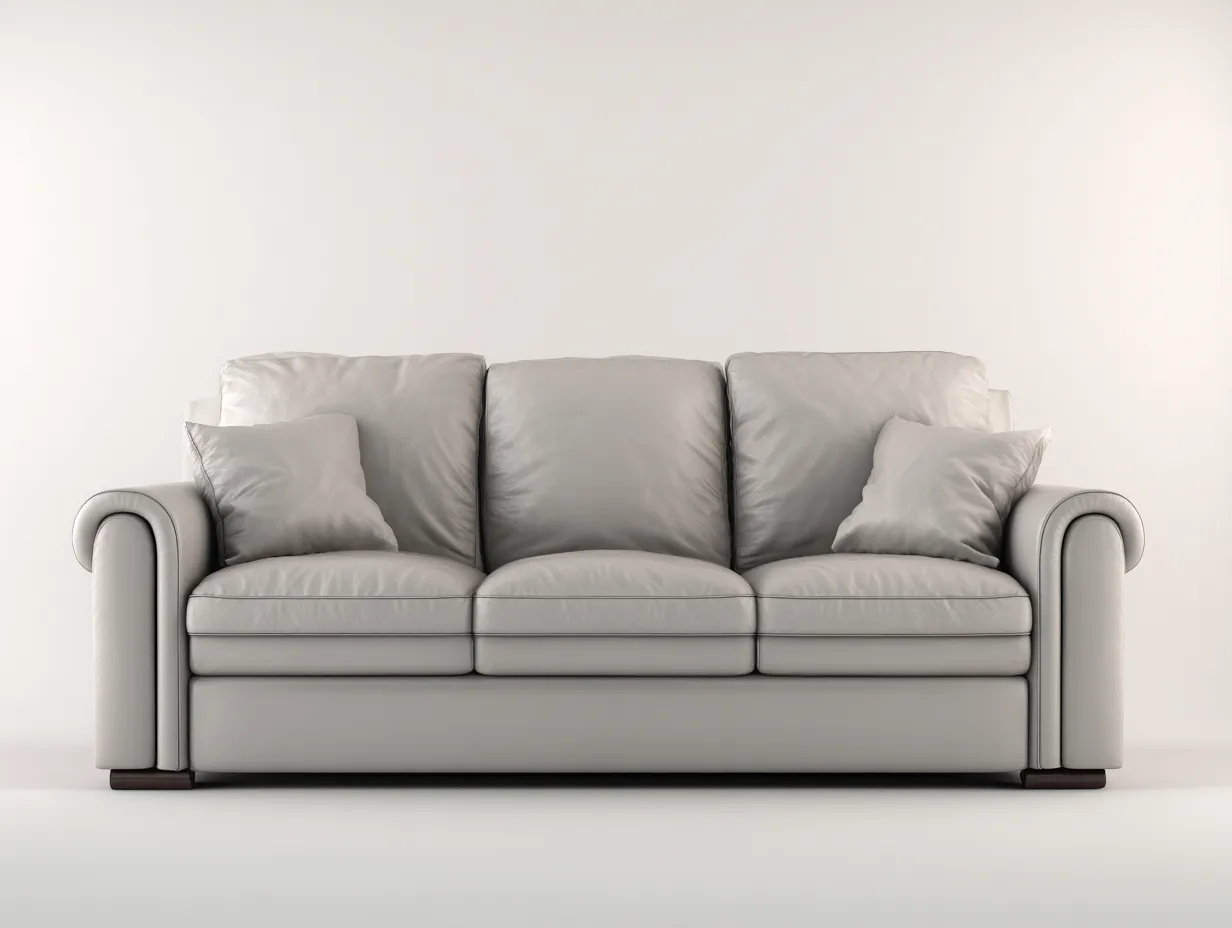 3 Sitzer Sofas - Echtleder - 215x97x82 cm - Hellgrau - Zeitloser Stil-Loftupbase