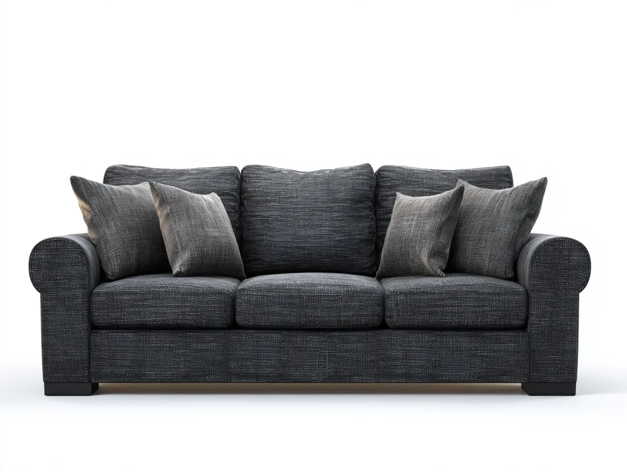 3 Sitzer Sofas - Stoff - 220x98x83 cm - Dunkelgrau - Zeitloser Stil-Loftupbase