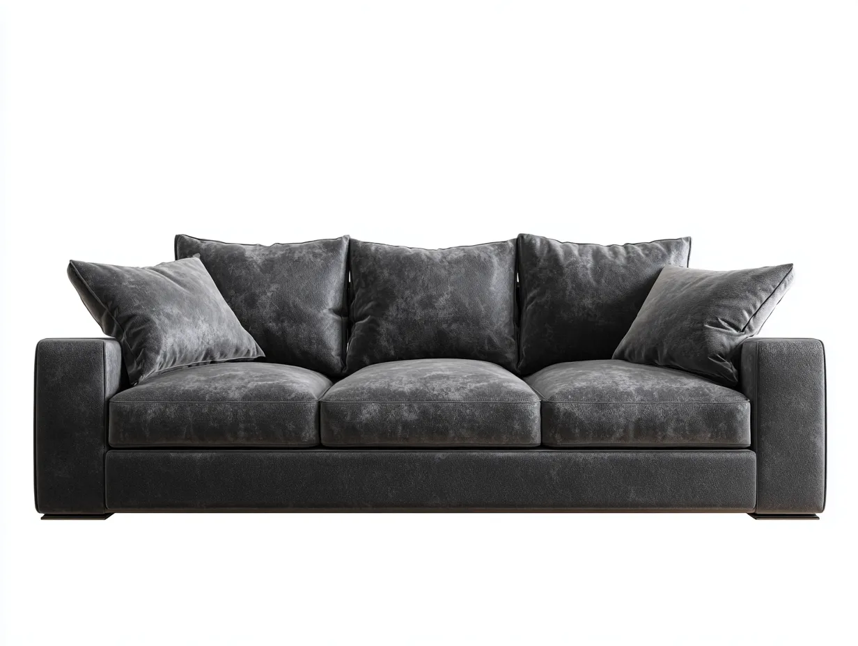 3 Sitzer Sofas - Stoff - 224x100x82 cm - Dunkelgrau - Moderner Stil-Loftupbase