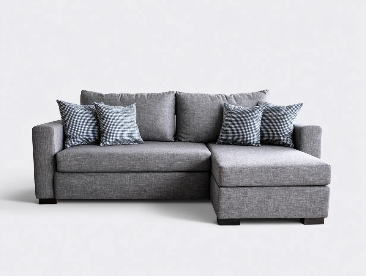 Ecksofa - Stoff - 272x165x78 cm - Dunkelgrau - Moderner Wohnstil-Loftupbase