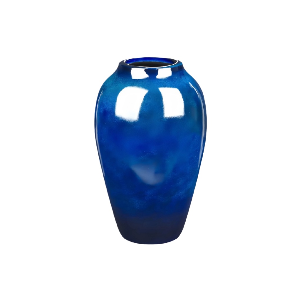 Vase décoratif en céramique bleue pour intérieur - 20 x 20 x 30-artdevivrevase