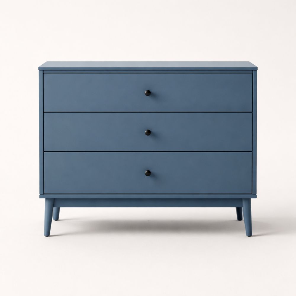 Commode 3 Tiroirs Bois Bleu-homarivo