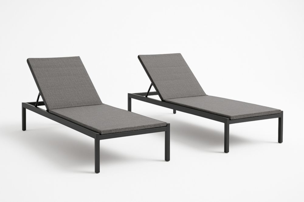 Lot de 2 chaises longues aluminium et tissu réglables-stylonesto