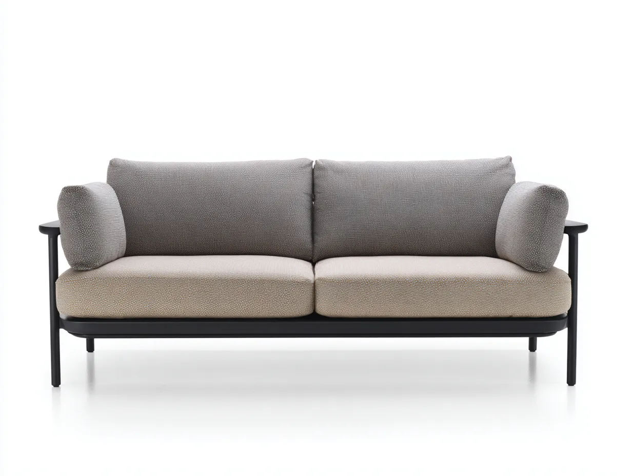 Divano 2 posti in tessuto grigio chiaro 178x92x80 cm – stile minimal-Cozyupbay