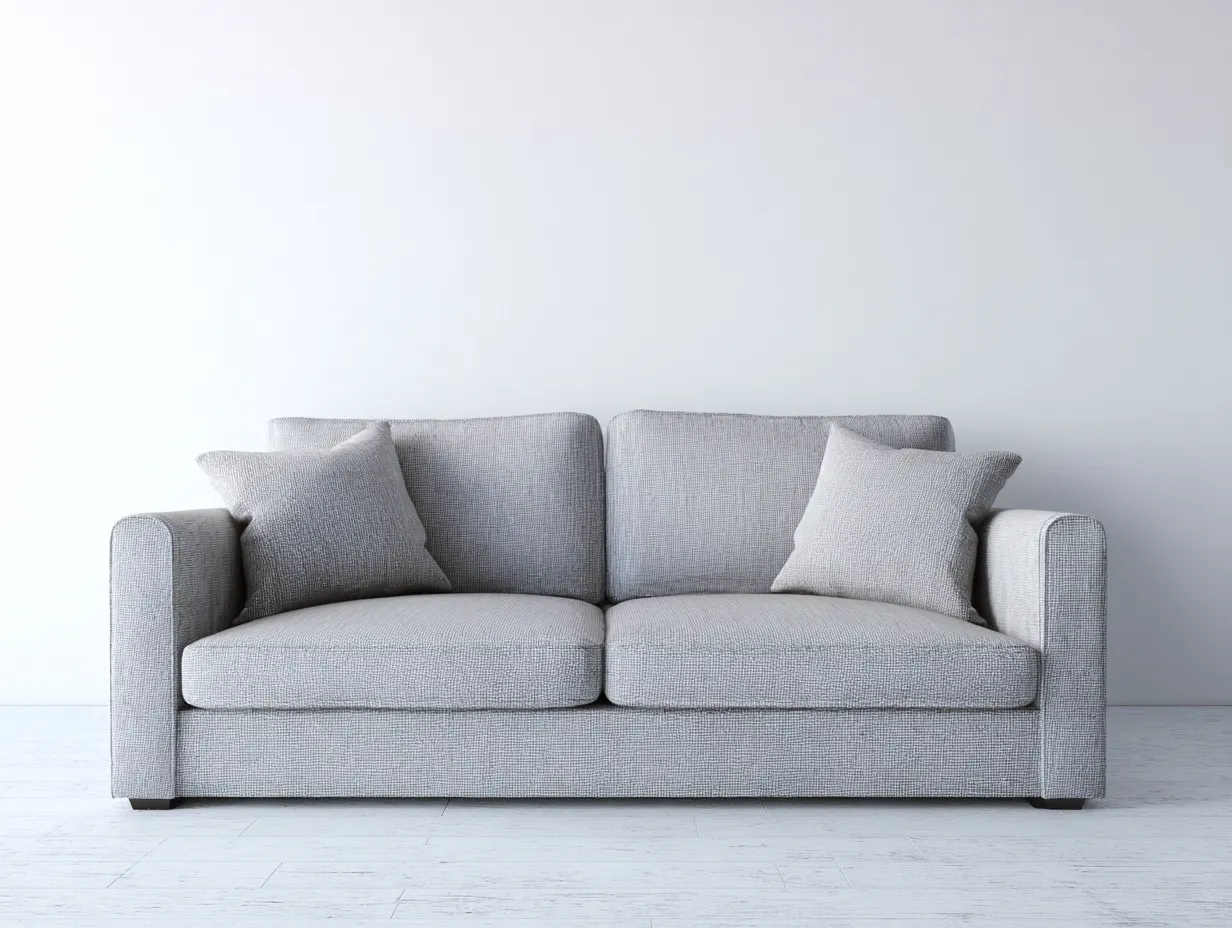 Divano 2 posti in tessuto grigio medio 176x90x79 cm – stile contemporaneo-Cozyupbay