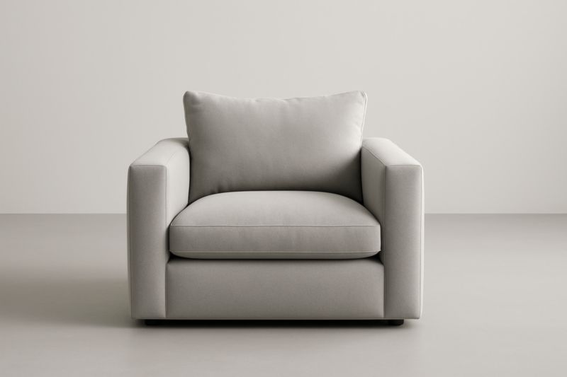 Fauteuil en tissu polyester gris clair 95x100x85 cm