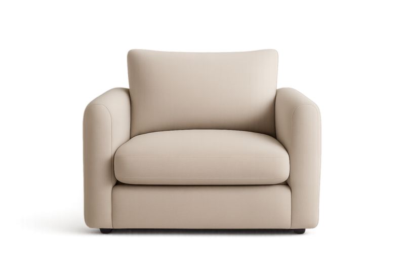 Fauteuil en Tissu Beige 100x90x80 cm