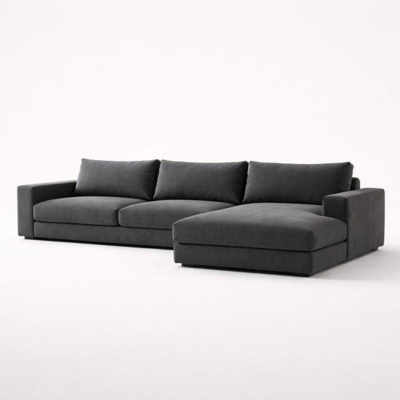 Canapé d'angle modulable en tissu gris 300 cm