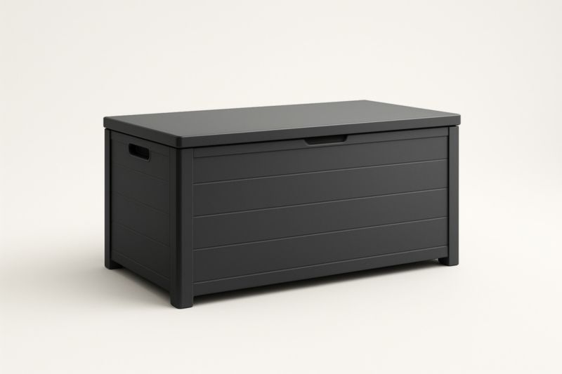 Coffre de rangement en résine noire 120x45x58 cm