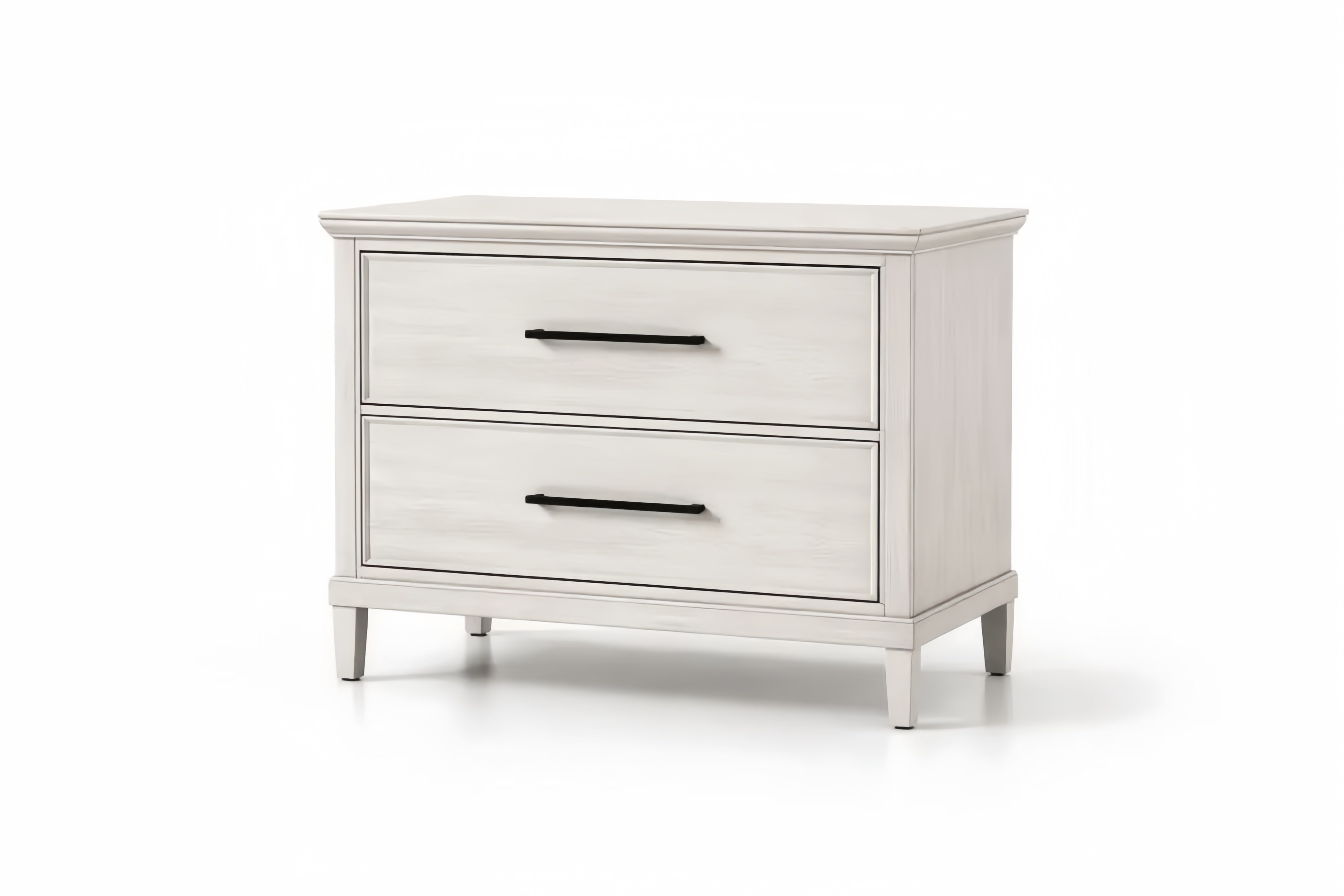 Chevet en bois massif blanc avec 2 tiroirs