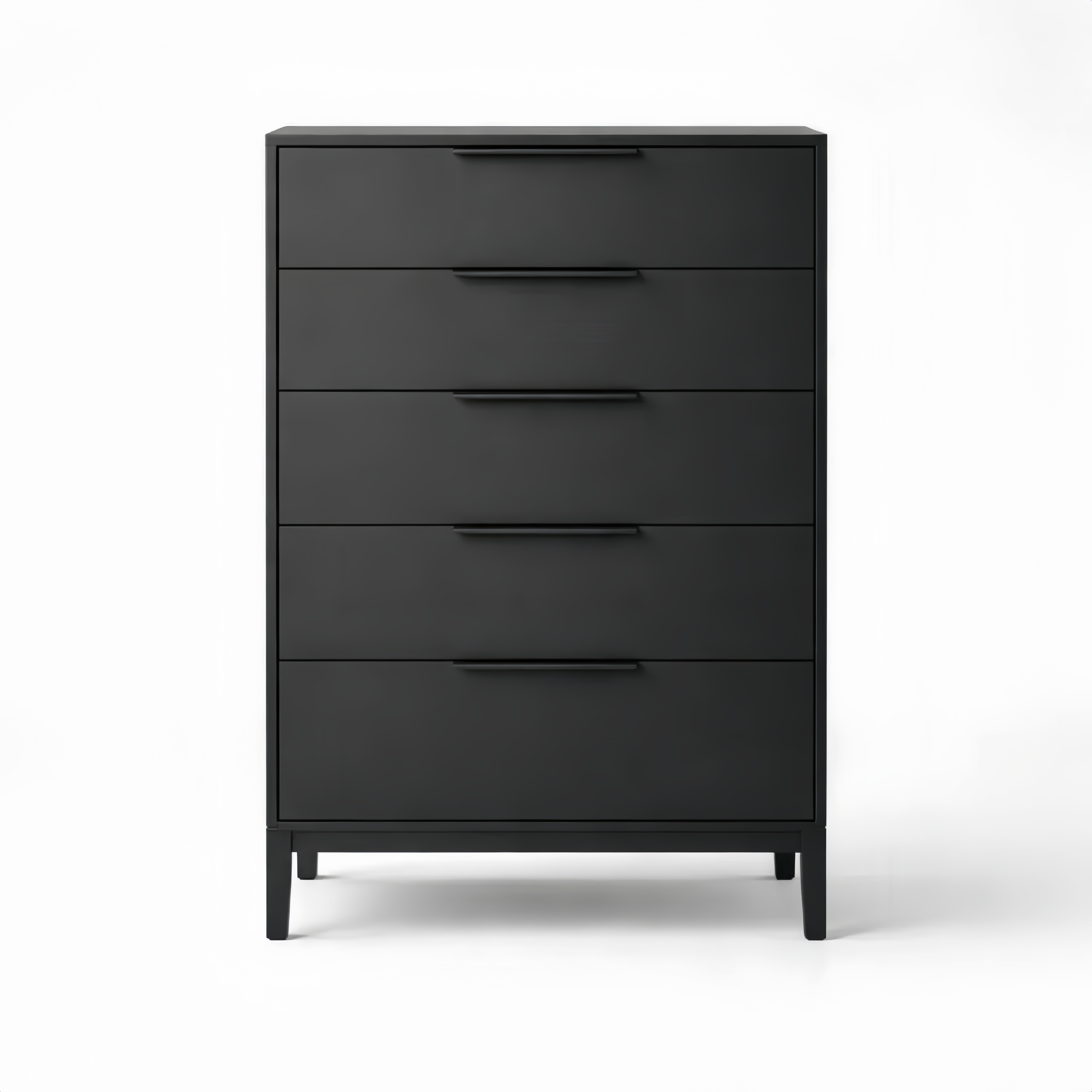 Commode à 5 Tiroirs en Bois Noir