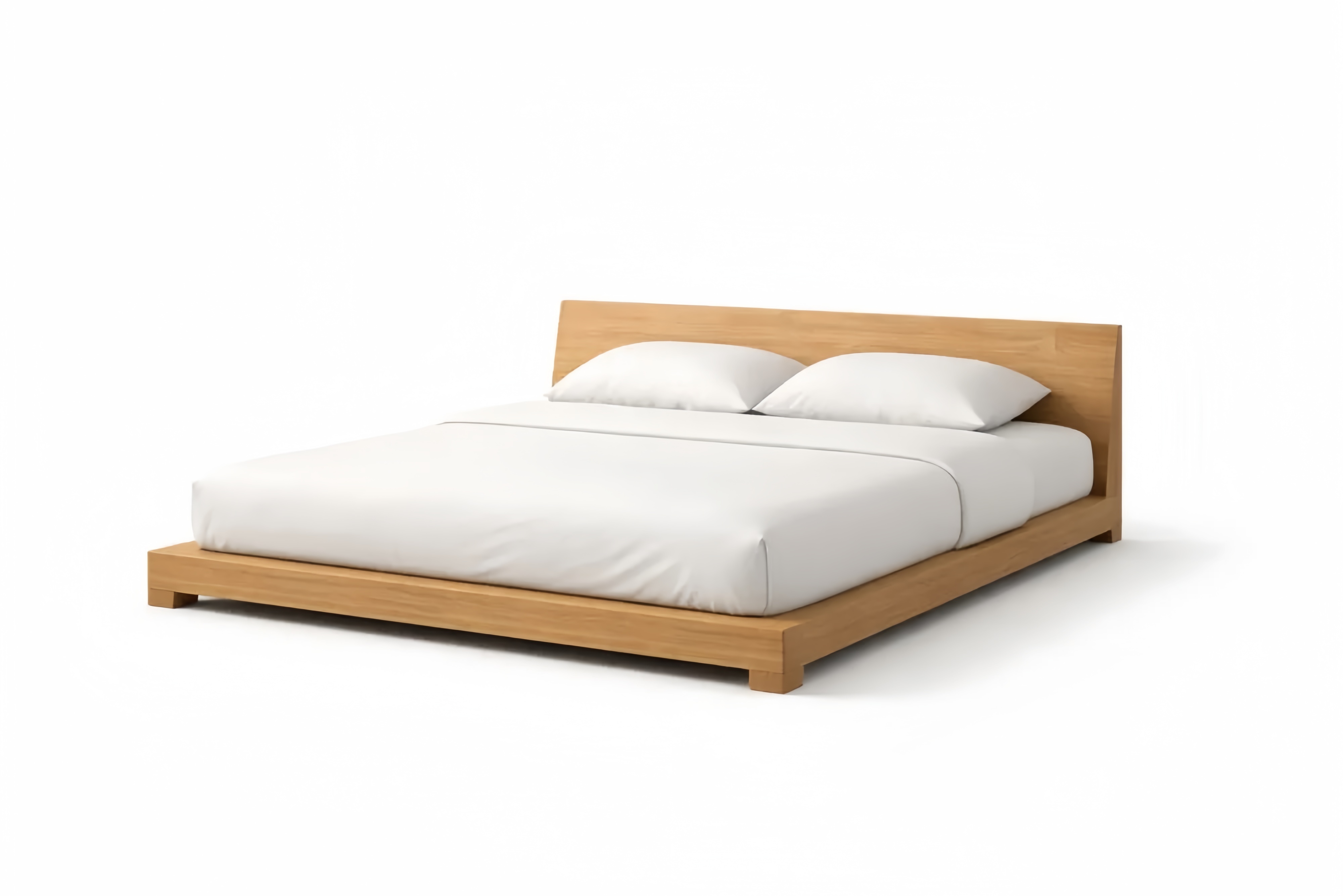 Lit en bois chêne avec matelas et oreillers 200x160 cm