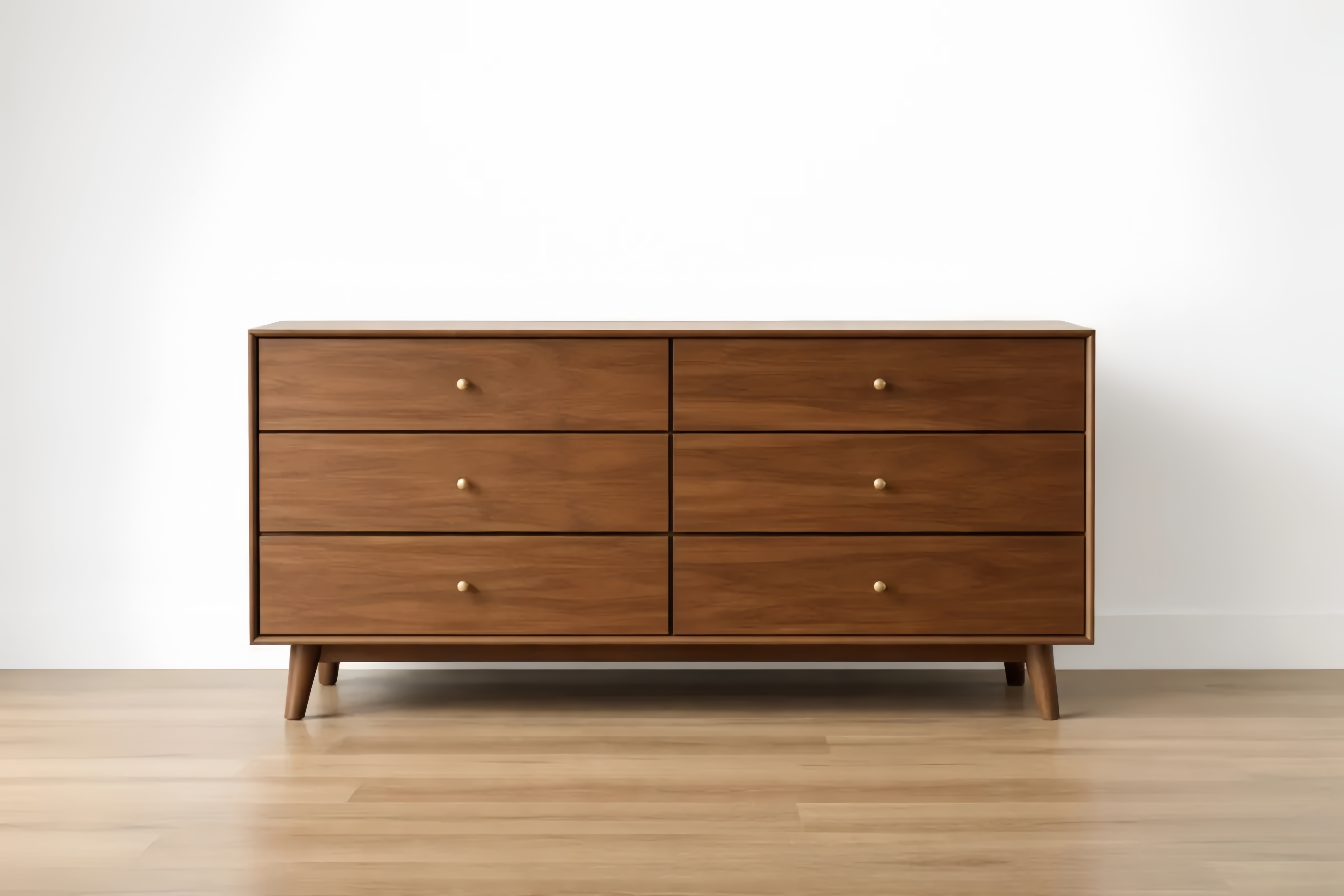 Commode en Bois de noyer avec 6 Tiroirs en Noyer