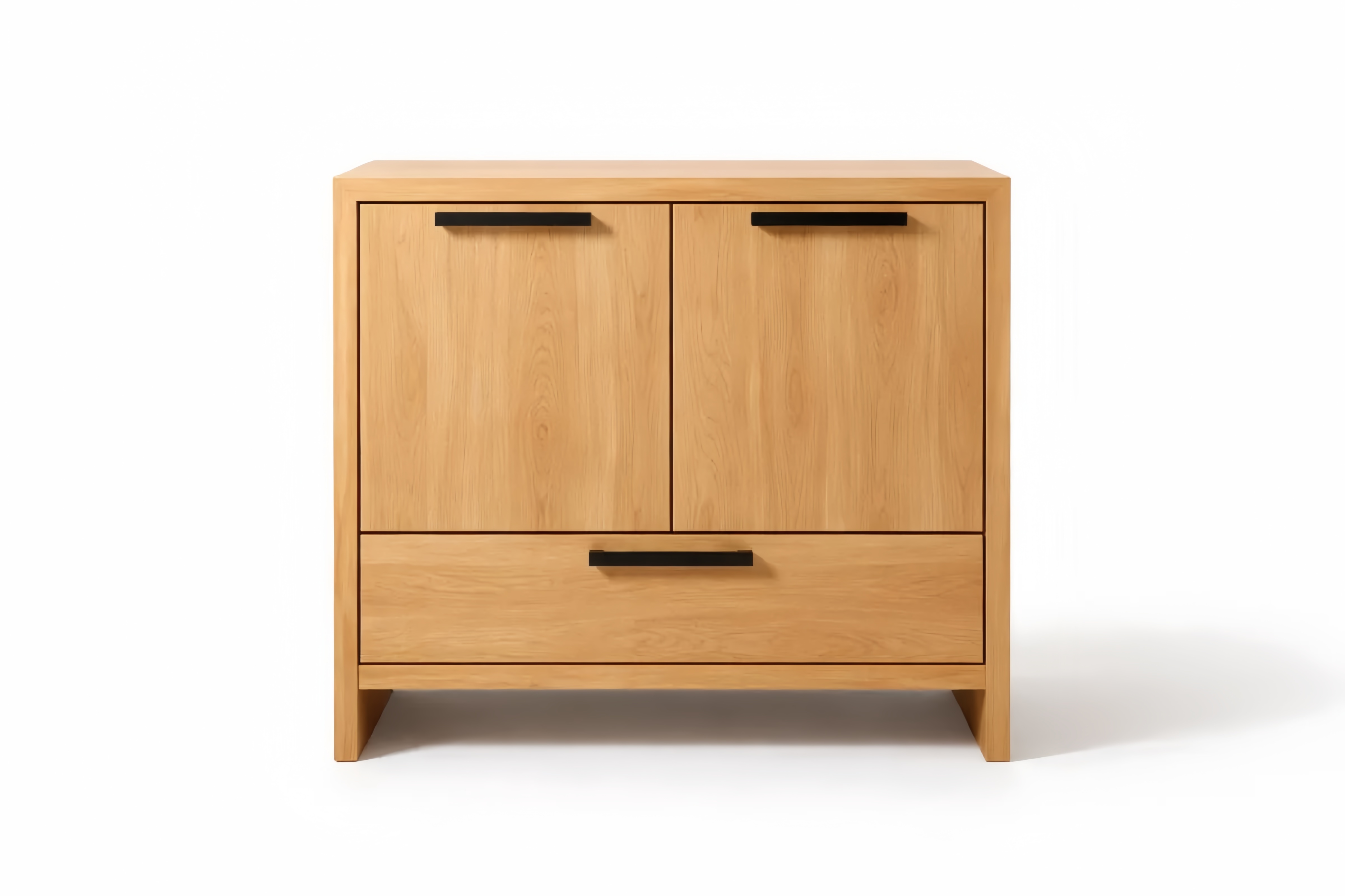 Commode en Bois d'Ingénierie avec Deux Portes et Un Tiroir Chêne