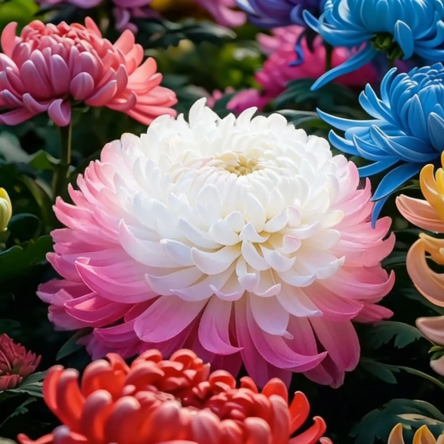 🌸Семена от цветни божурни хризантеми