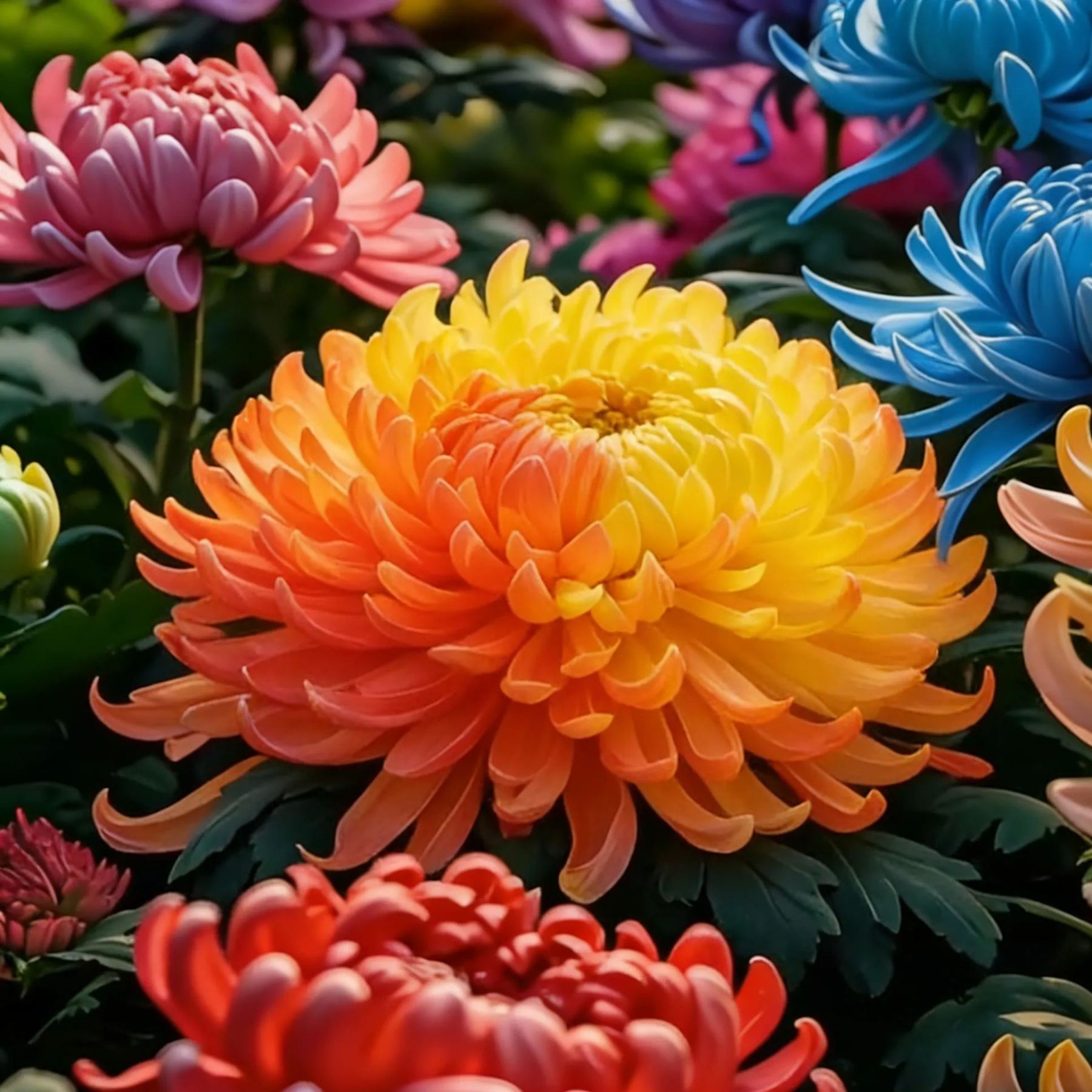 🌸Семена от цветни божурни хризантеми