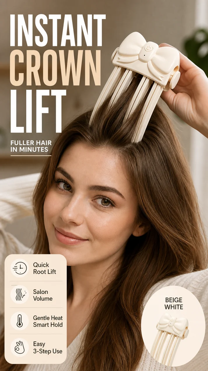 📢📢50% OFF !! ⏰Wireless Heated Volumizing Root Lift Clip - Salon Crown Volume Styling Tool for Fine Flat Hair   
