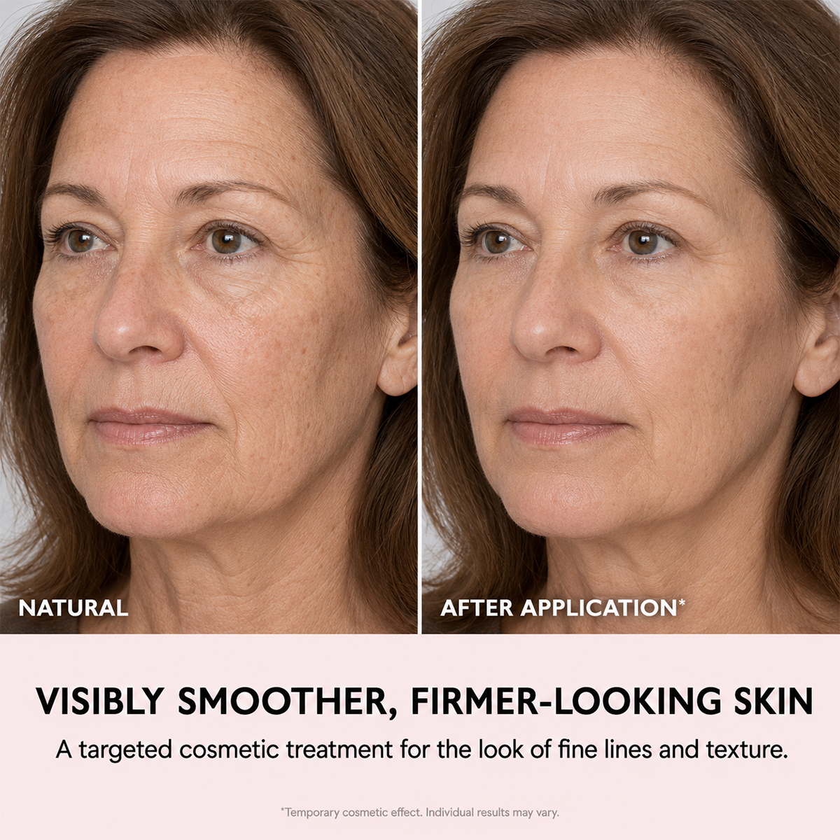 Natural and after application skincare comparison