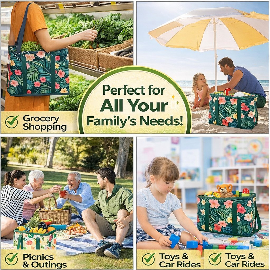 Thickened reusable shopping bag (foldable, sturdy, waterproof) 🛒✨
