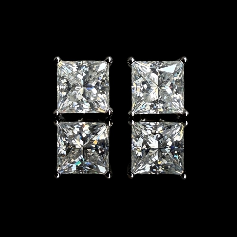 🔥Hot Sale 49% OFF🔥Princess Cut Moissanite Stud Earrings🎁