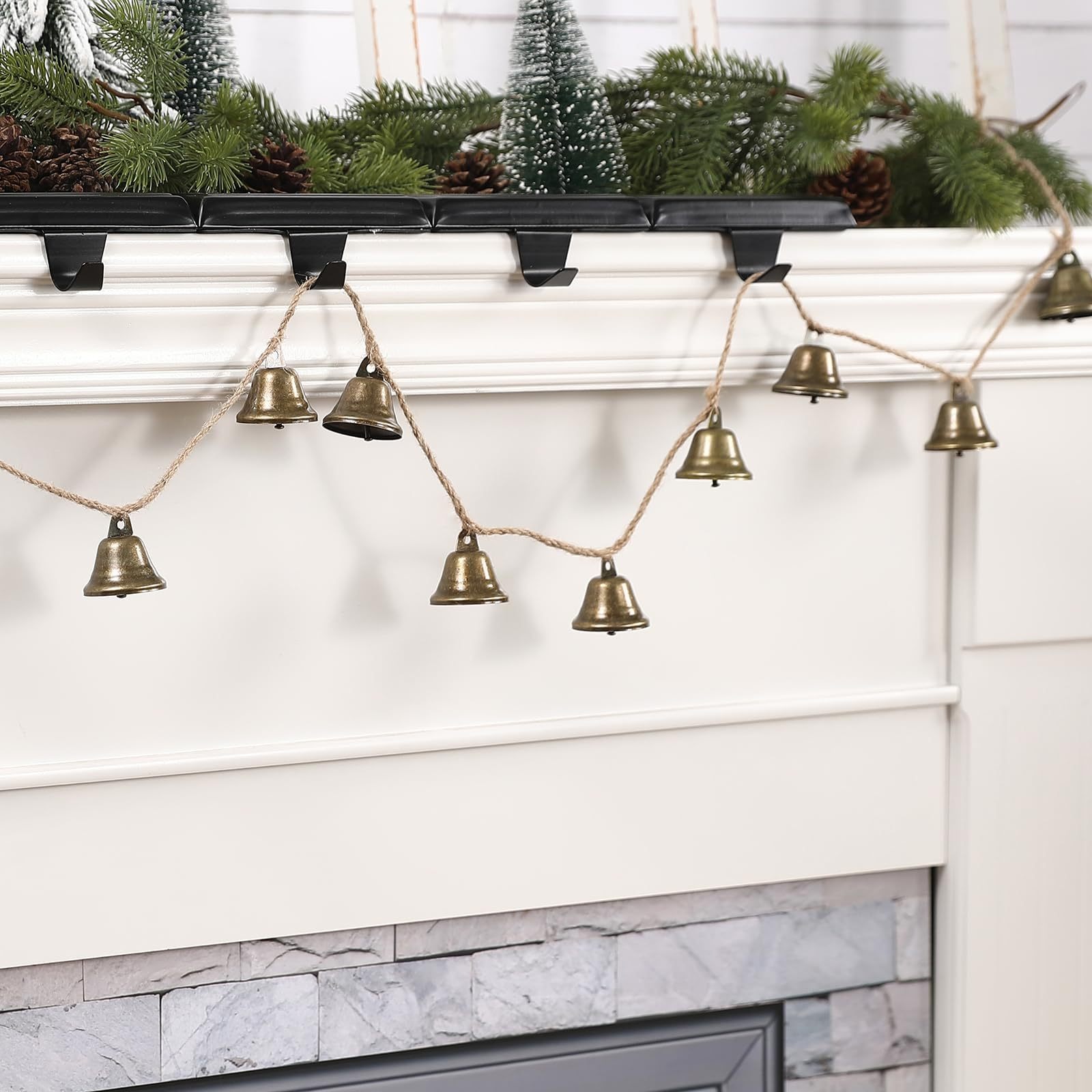 🔥 Rustic Christmas Cow Bells on Twine Garland