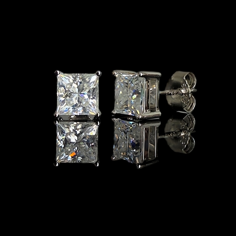 🔥Hot Sale 49% OFF🔥Princess Cut Moissanite Stud Earrings🎁