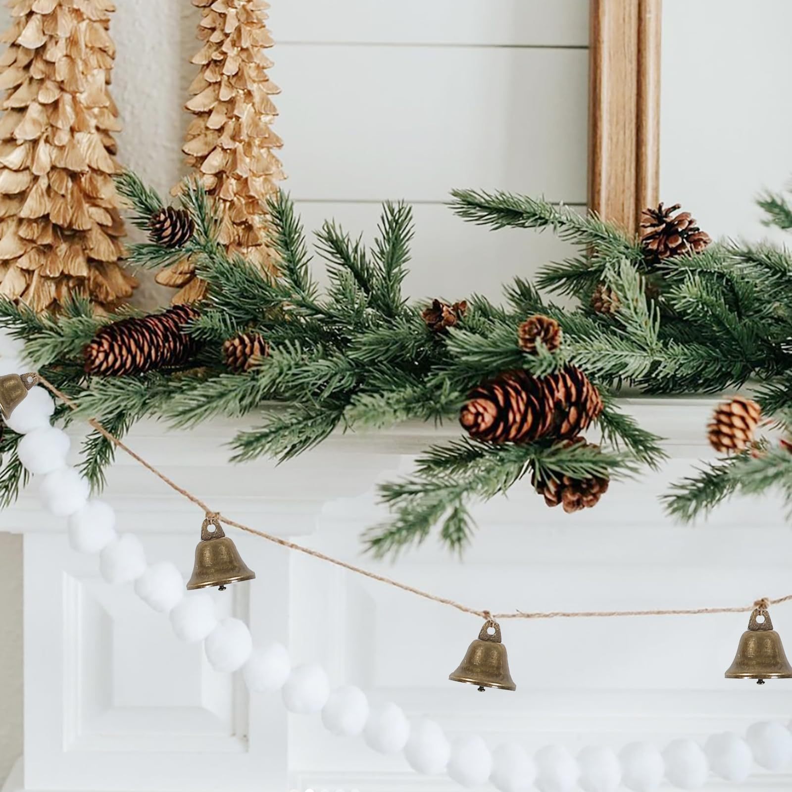 🔥 Rustic Christmas Cow Bells on Twine Garland