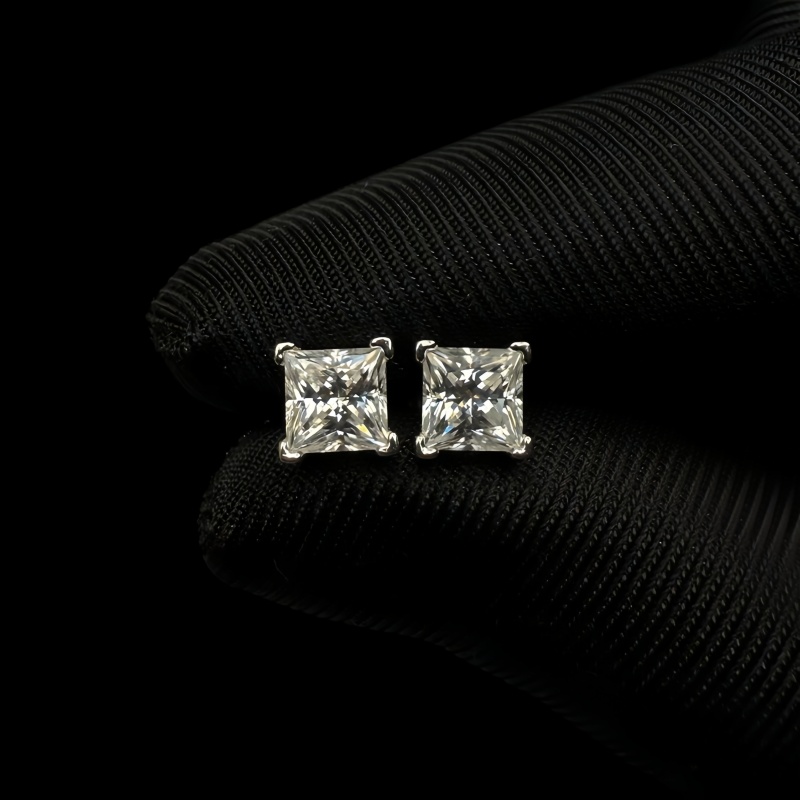 🔥Hot Sale 49% OFF🔥Princess Cut Moissanite Stud Earrings🎁
