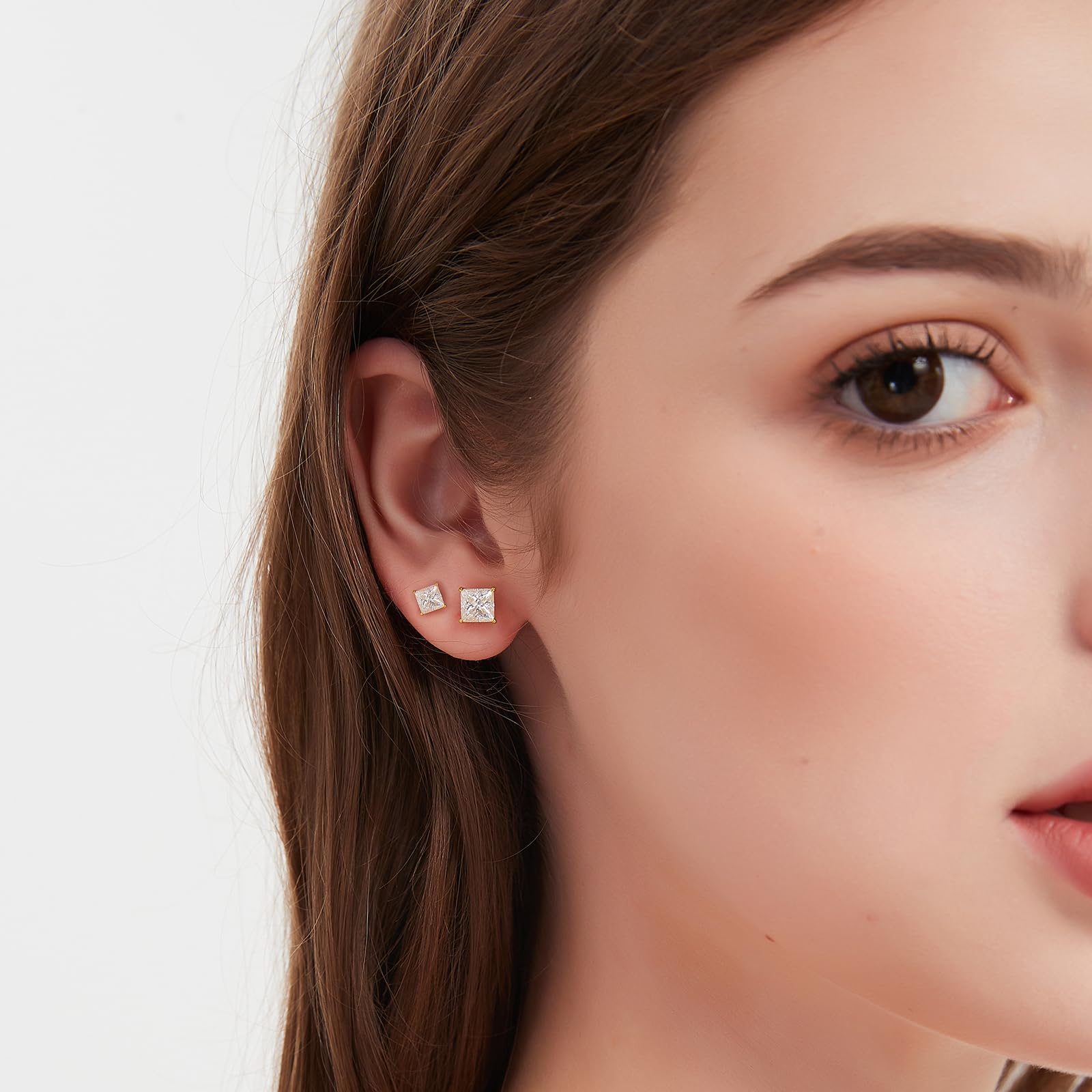 🔥Hot Sale 49% OFF🔥Princess Cut Moissanite Stud Earrings🎁