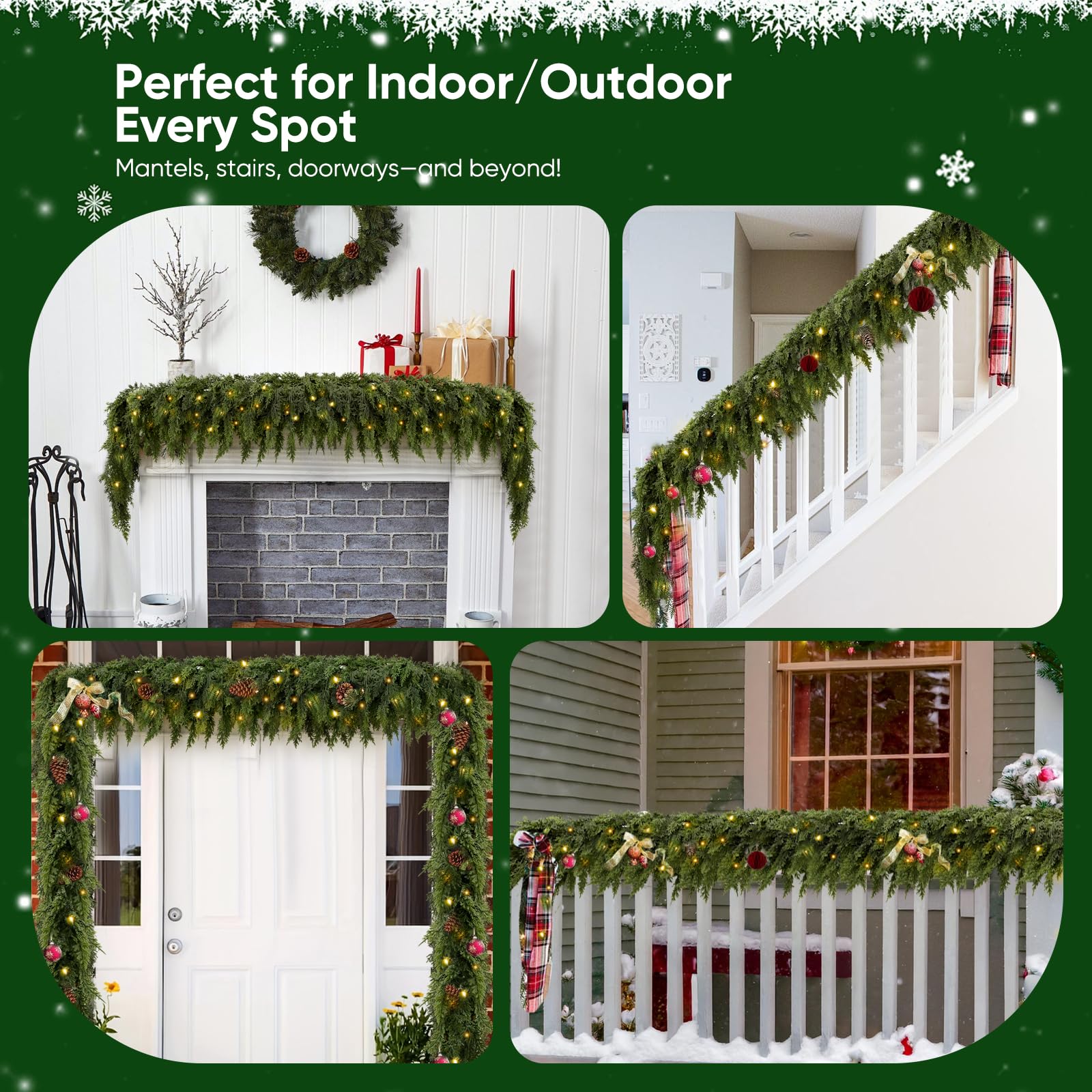 🎄2026 Christmas SALE💥 Pre-lit Christmas Cedar Garland