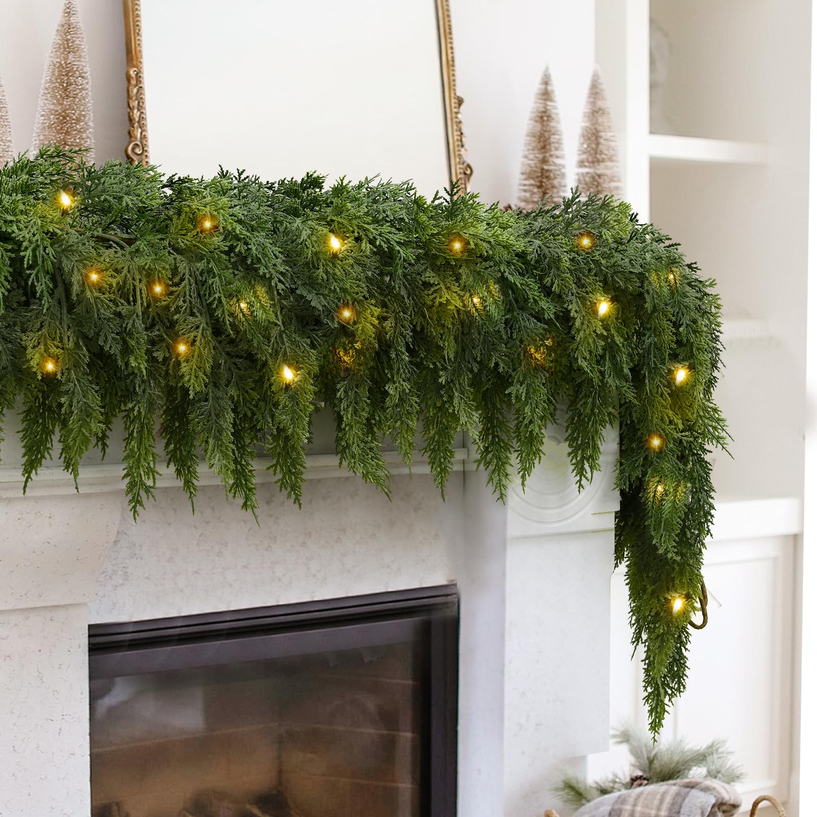🎄2026 Christmas SALE💥 Pre-lit Christmas Cedar Garland